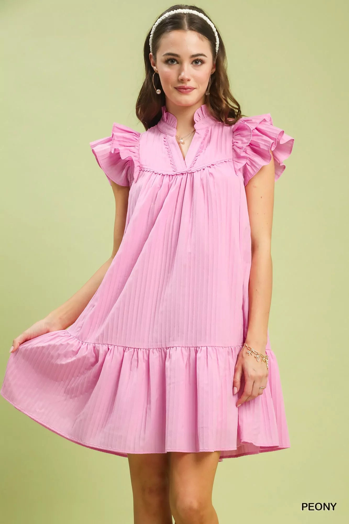 Umgee Flutter Sleeve Tiered Dress 9cdb3d42-e858-4d07-8976-f6a8c6a412fb-Max-Origin