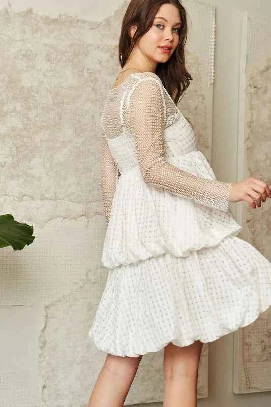 Davi & Dani Checker Print Side Pockets Textured Mini Dress Davi & Dani Checker Print Side Pockets Textured Mini Dress