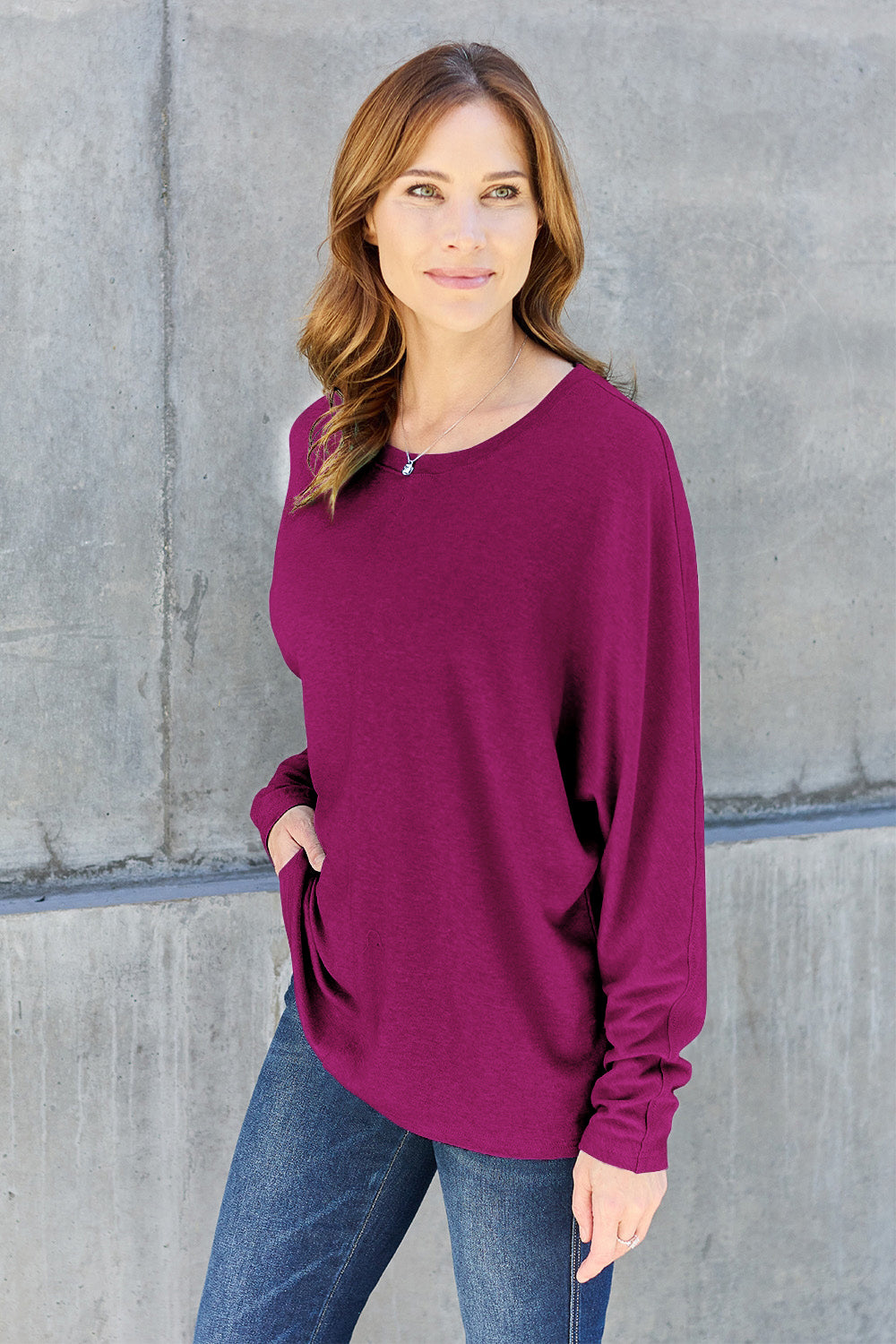 Double Take Full Size Round Neck Long Sleeve T-Shirt Double Take Full Size Round Neck Long Sleeve T-Shirt - TopFashionHQ
