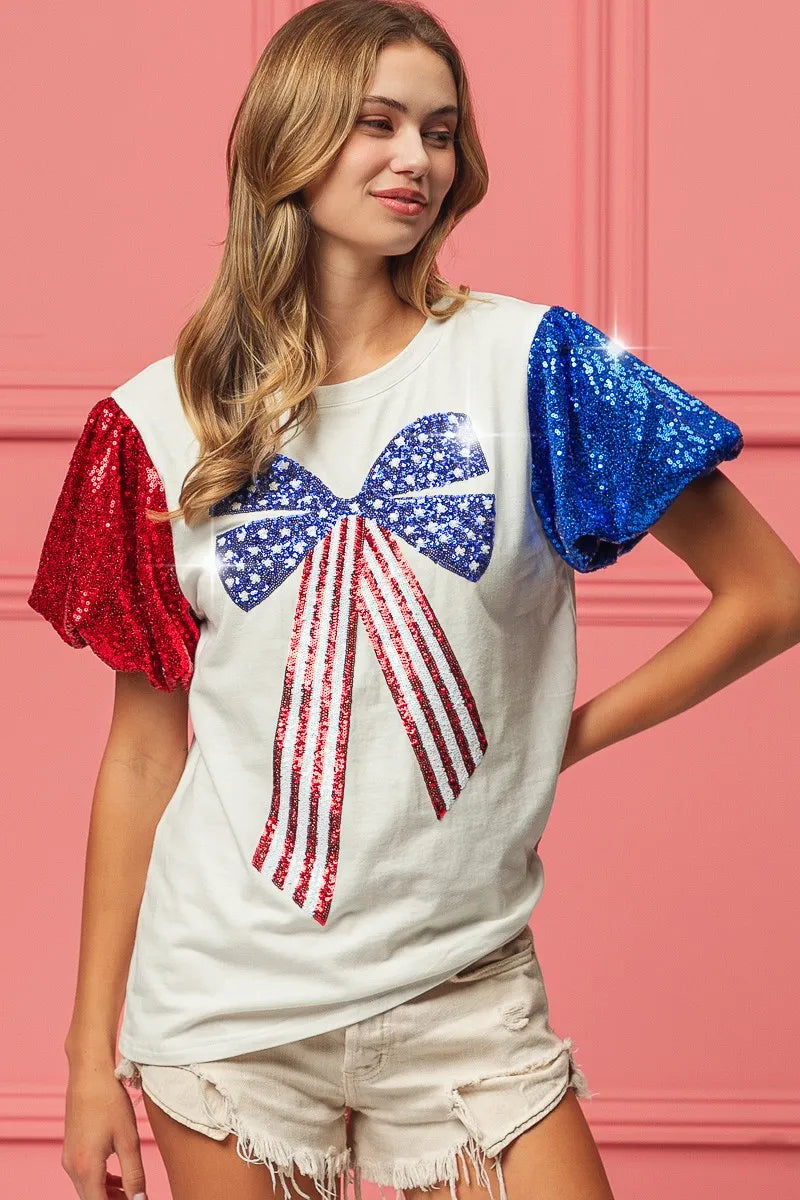 BiBi Sequin American Flag Bow Top 9d17a14a3e88437189d1af289e0b86de-Max-Origin