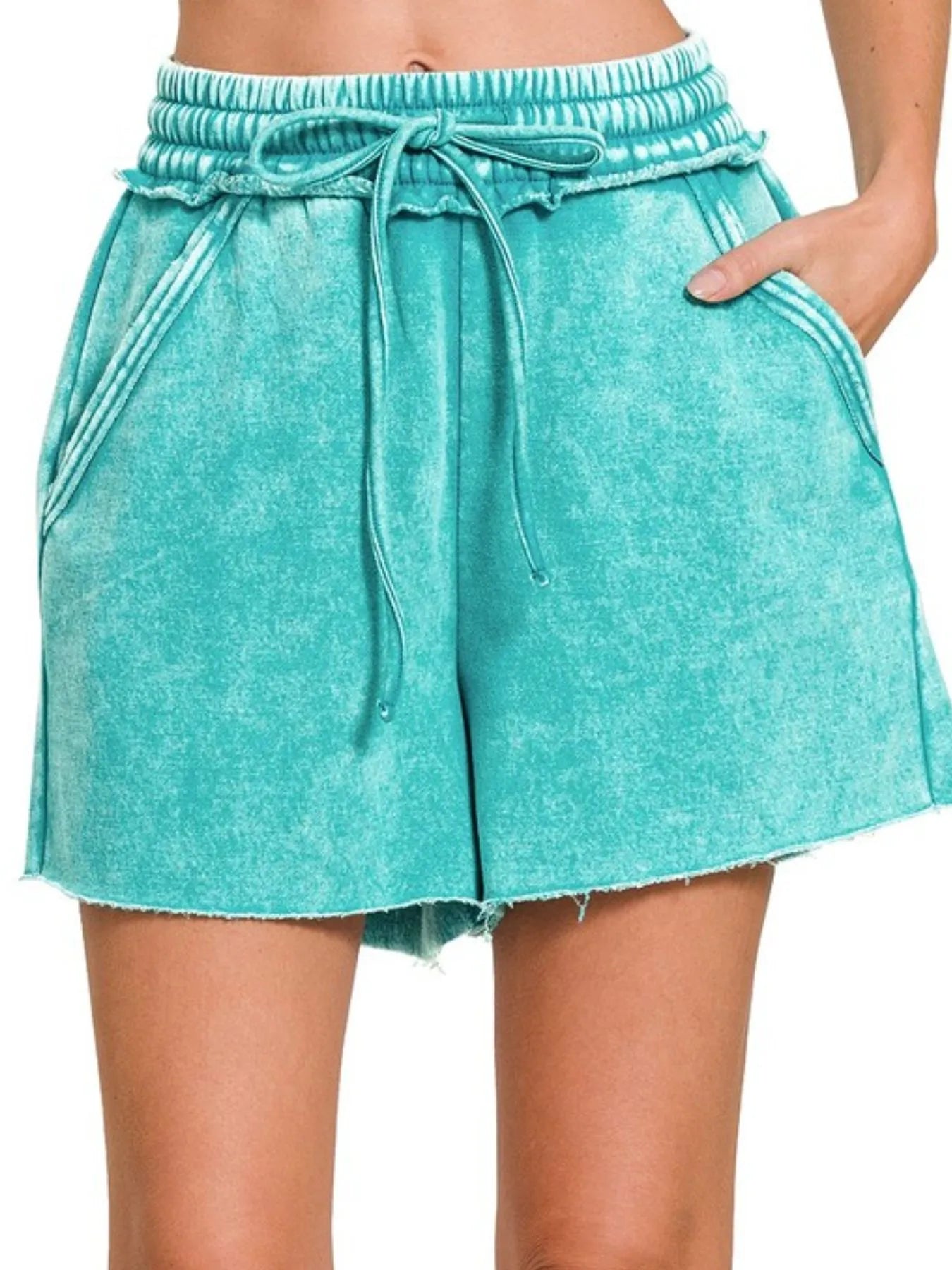 Zenana Acid Wash Fleece Drawstring Shorts With Pockets 9d2cbfd7-88b9-4841-b26c-3365497dcd6d-Max-Origin