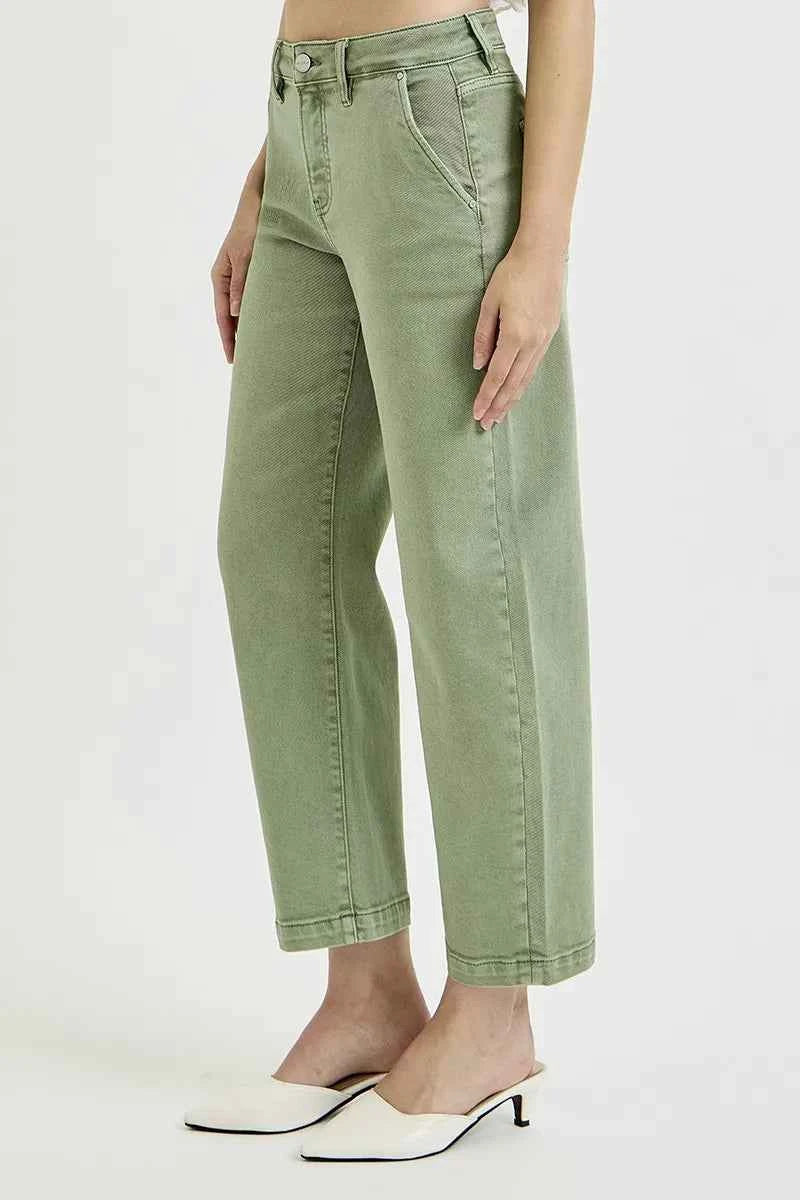 RISEN Full Size Tummy Control High Rise Crop Barrel Jeans Plus Size RISEN Full Size Tummy Control High Rise Crop Barrel Jeans Plus Size