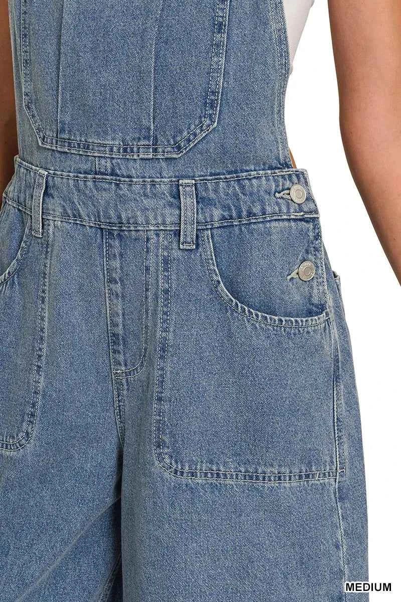 Zenana Denim Medium Washed Wide Leg Overalls Zenana Denim Medium Washed Wide Leg Overalls