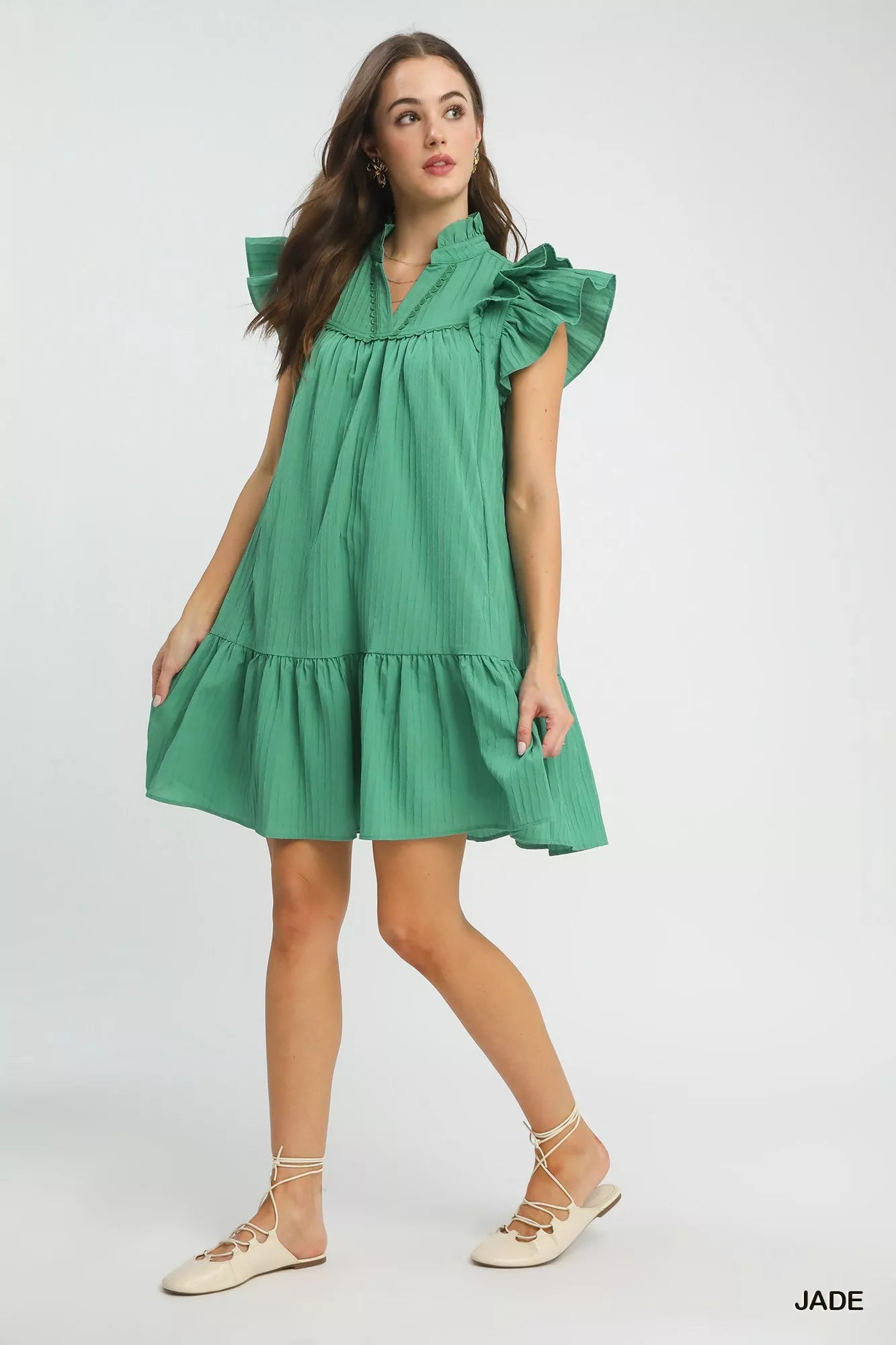 Umgee Flutter Sleeve Tiered Dress 9e575b73-13d0-4dbb-9a86-97c80de6e3e5-Max-Origin