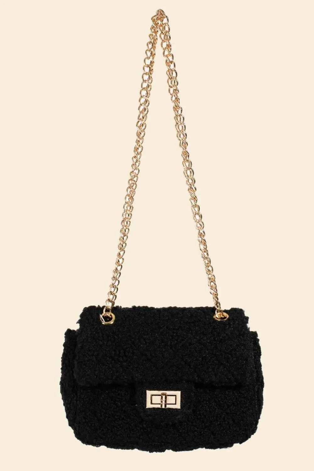 Fame Faux Fur Rectangle Crossbody Bag Fame Faux Fur Rectangle Crossbody Bag