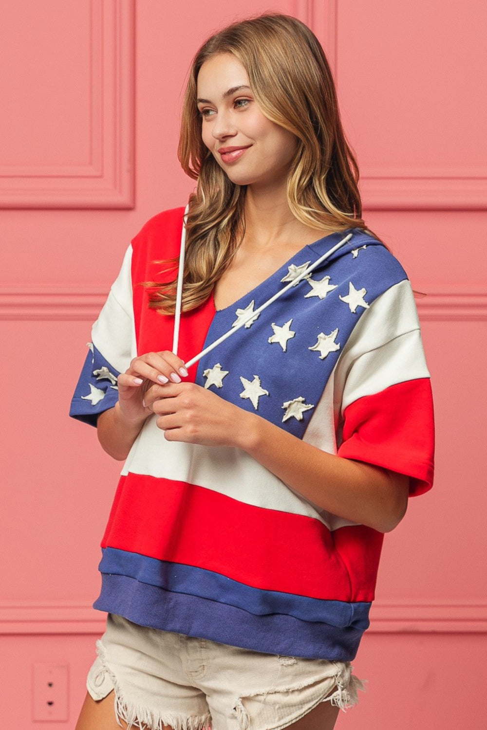 BiBi American Flag Theme Hoodie BiBi American Flag Theme Hoodie - TopFashionHQ