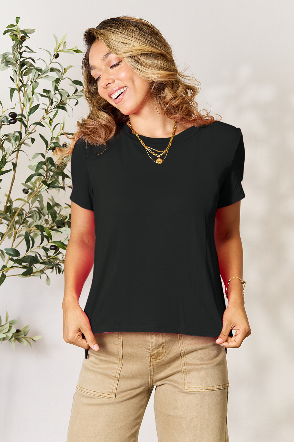Basic Bae Full Size Round Neck Short Sleeve T-Shirt Basic Bae Full Size Round Neck Short Sleeve T-Shirt - TopFashionHQ