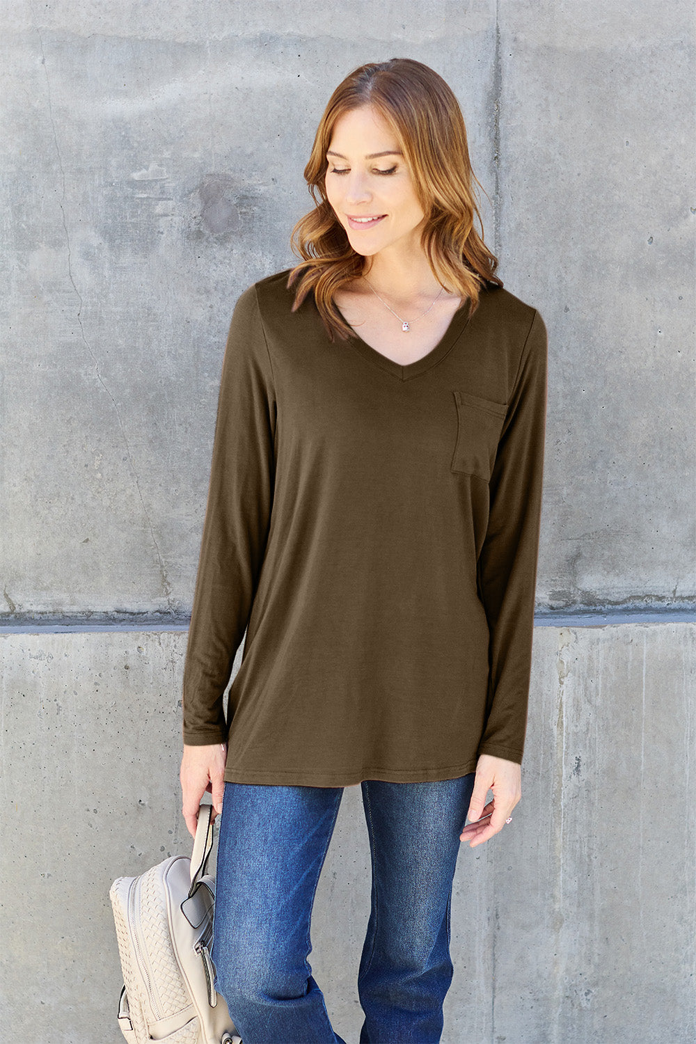Basic Bae Full Size V-Neck Long Sleeve Top Basic Bae Full Size V-Neck Long Sleeve Top - TopFashionHQ