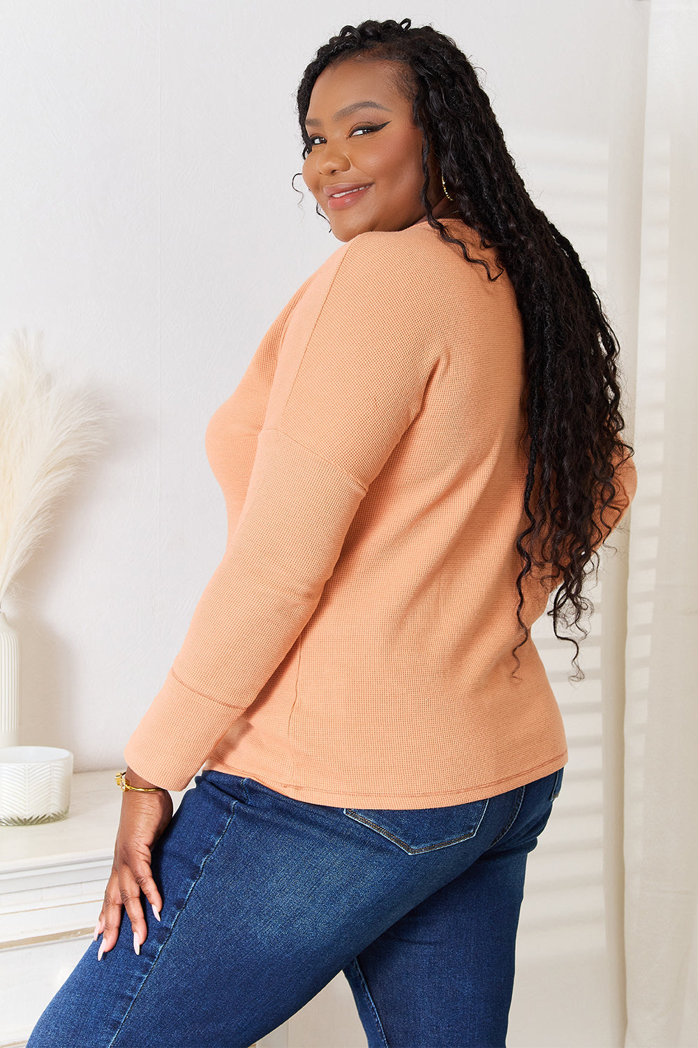Basic Bae Half Button Long Sleeve Top Basic Bae Half Button Long Sleeve Top - TopFashionHQ
