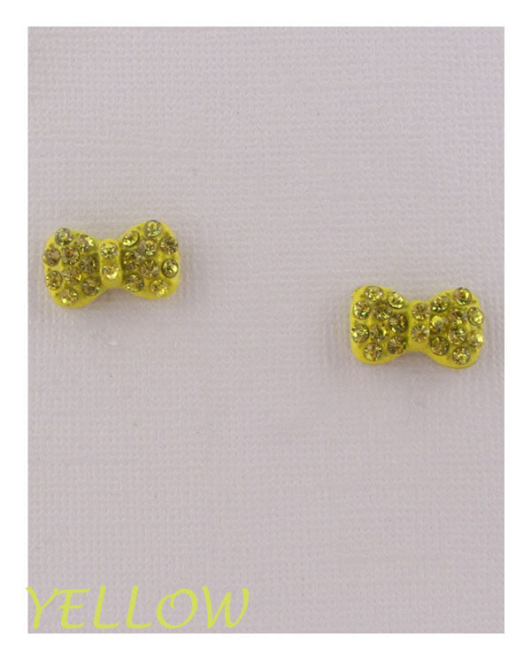 Bow earrings w/decorative rhinestones product image