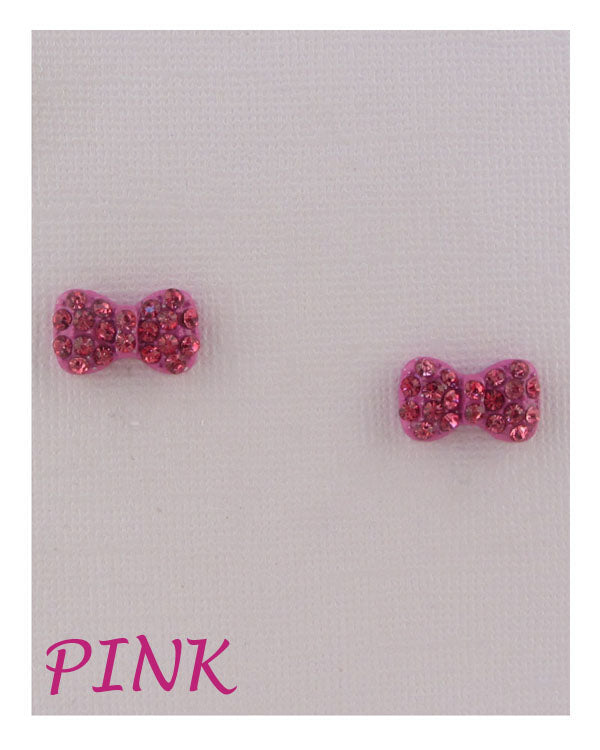 Bow earrings w/decorative rhinestones product image