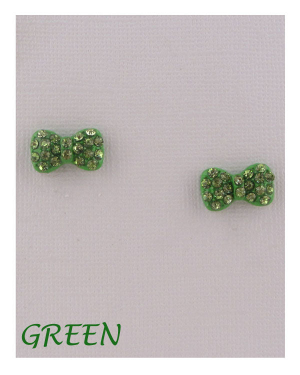 Bow earrings w/decorative rhinestones product image