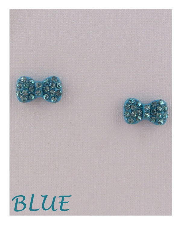 Bow earrings w/decorative rhinestones product image