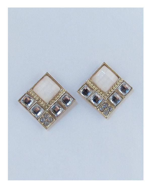 Squared faux stone earrings Squared faux stone earrings - TopFashionHQ