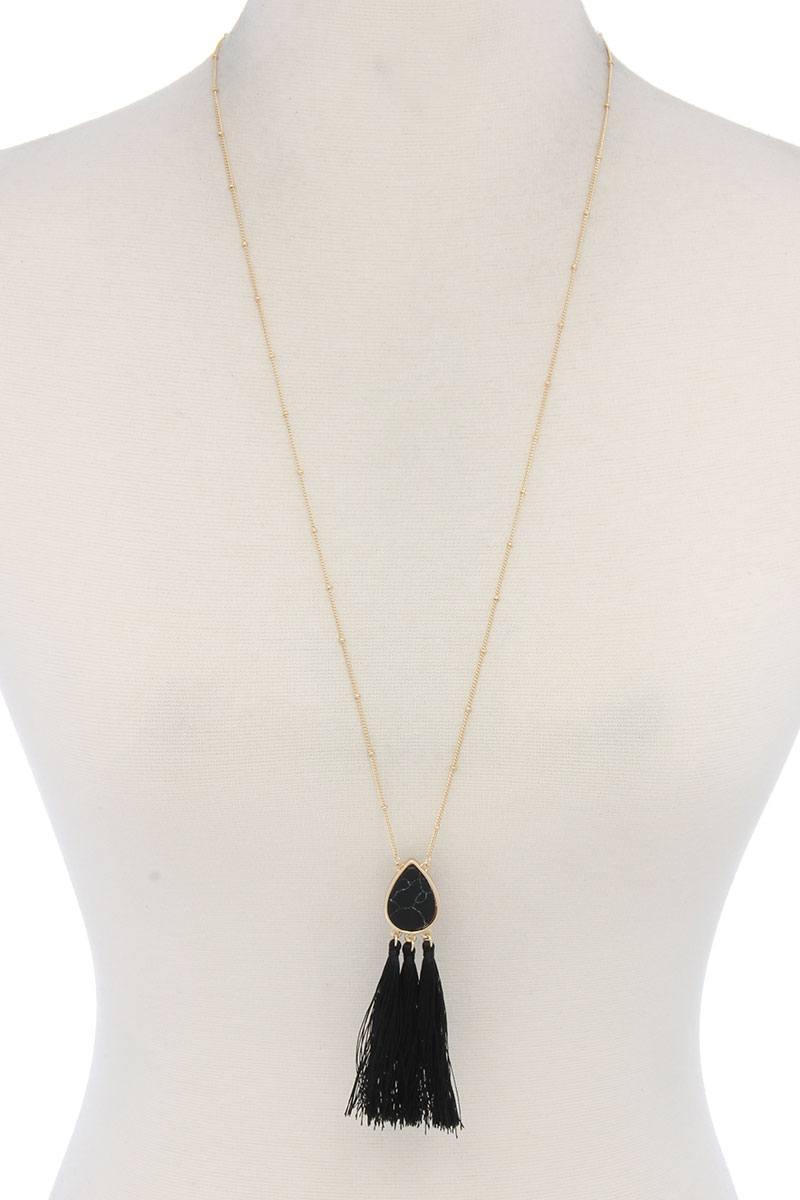Teardrop Shape Tassel Pendant Necklace product image