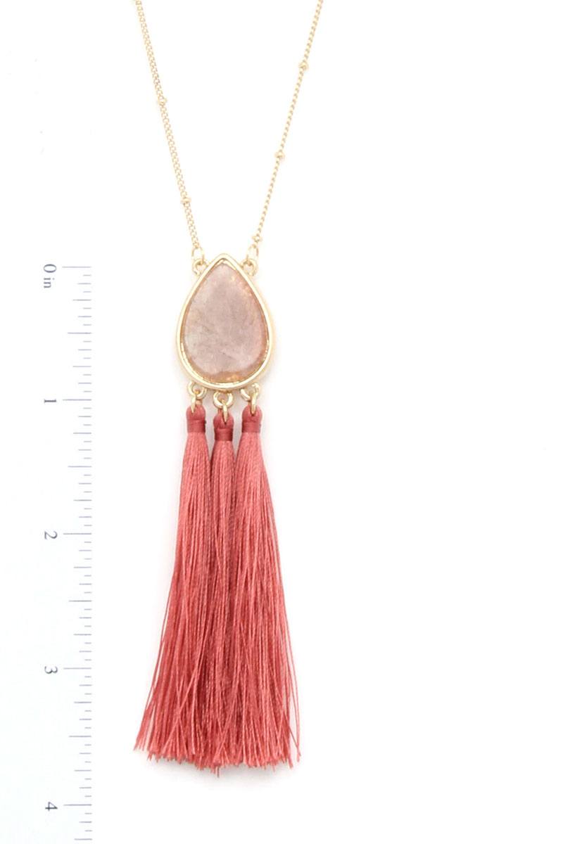 Teardrop Shape Tassel Pendant Necklace product image
