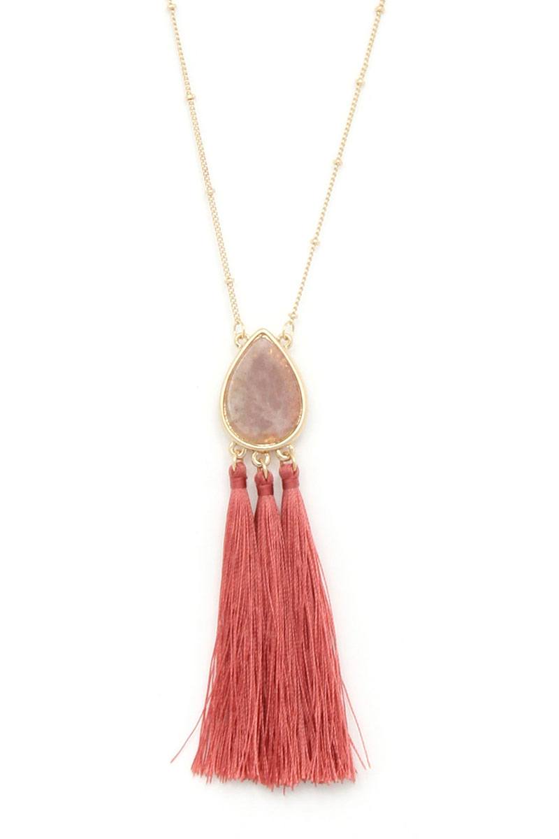 Teardrop Shape Tassel Pendant Necklace product image