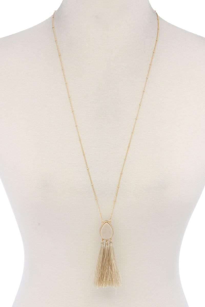 Teardrop Shape Tassel Pendant Necklace product image