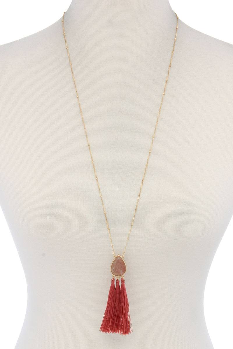 Teardrop Shape Tassel Pendant Necklace product image