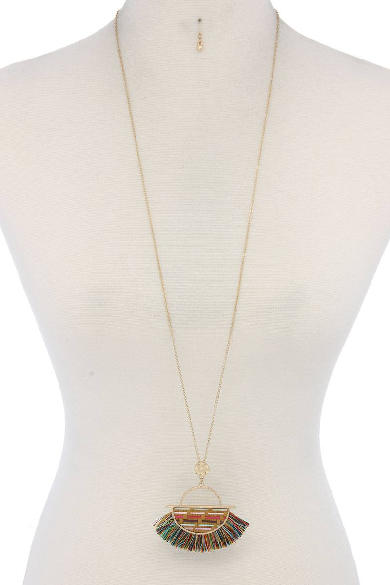 Half Circle Tassel Pendant Necklace product image