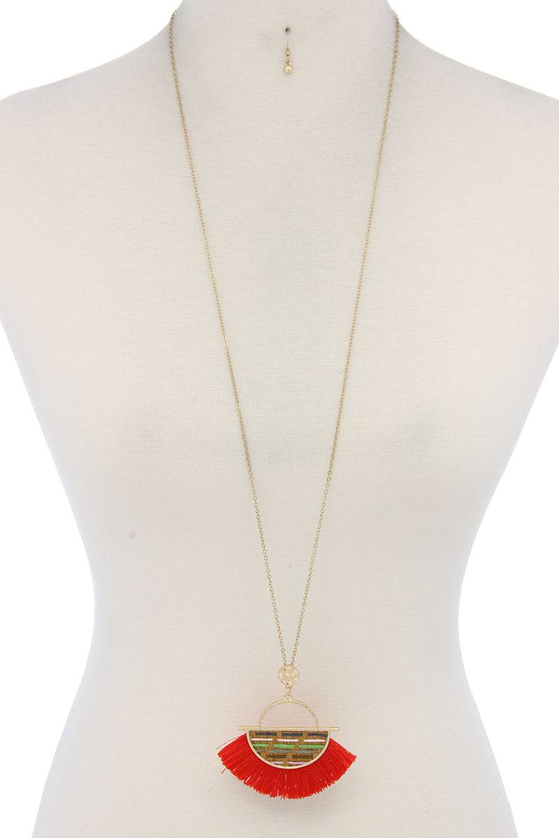 Half Circle Tassel Pendant Necklace product image