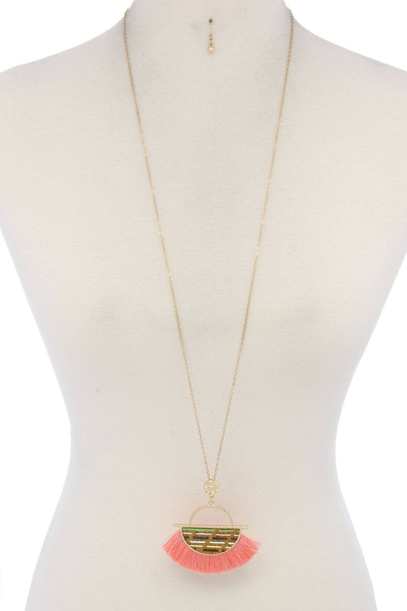 Half Circle Tassel Pendant Necklace product image