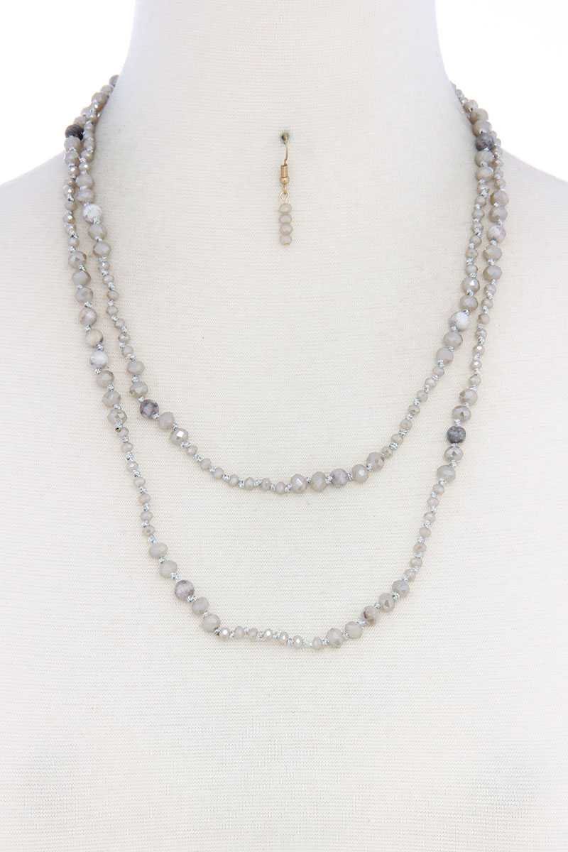 Beaded Fashion Long Necklace And Earring Set product image