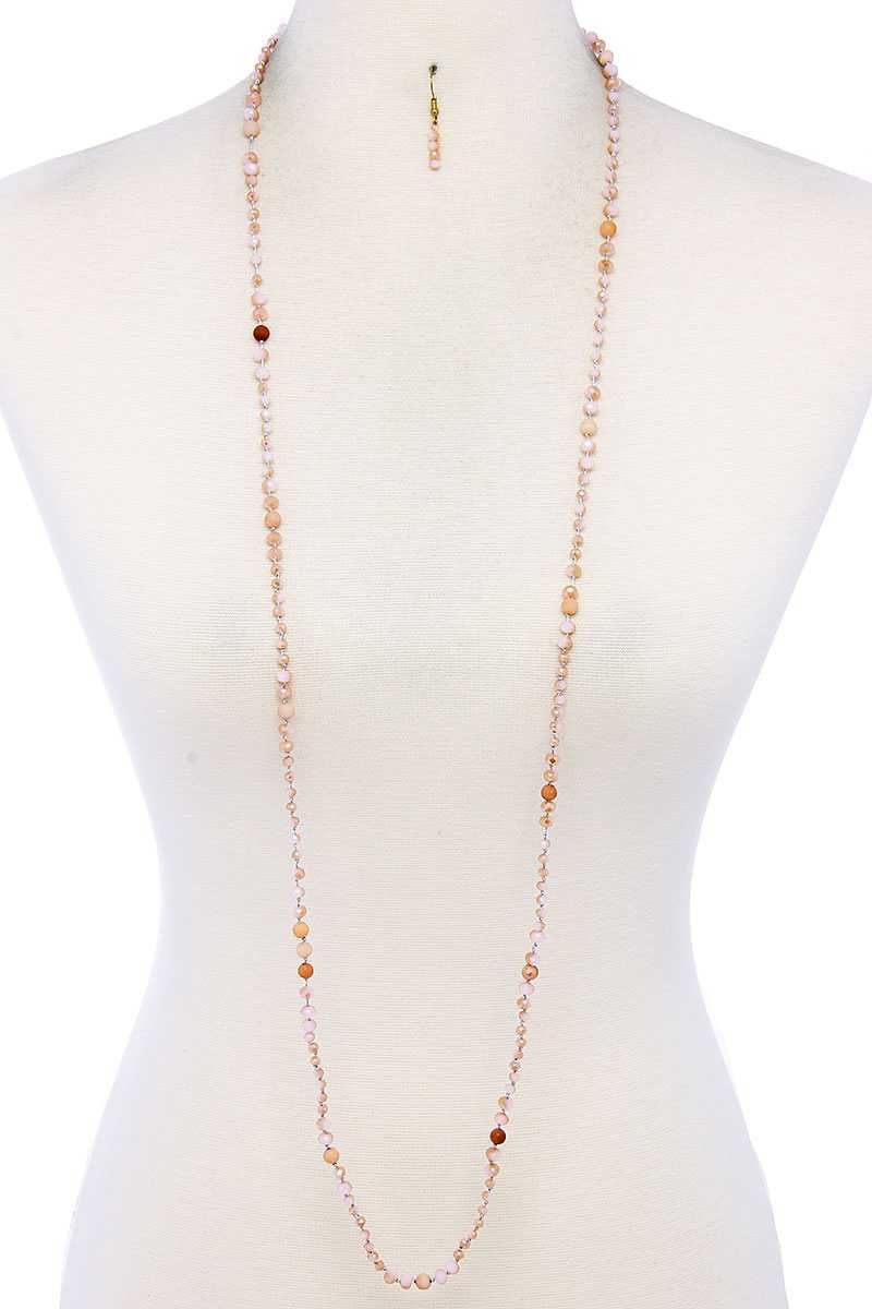 Beaded Fashion Long Necklace And Earring Set product image