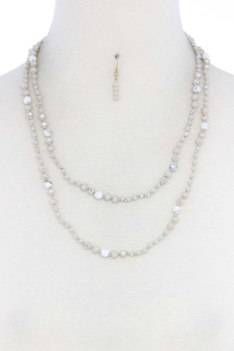 Beaded Fashion Long Necklace And Earring Set product image