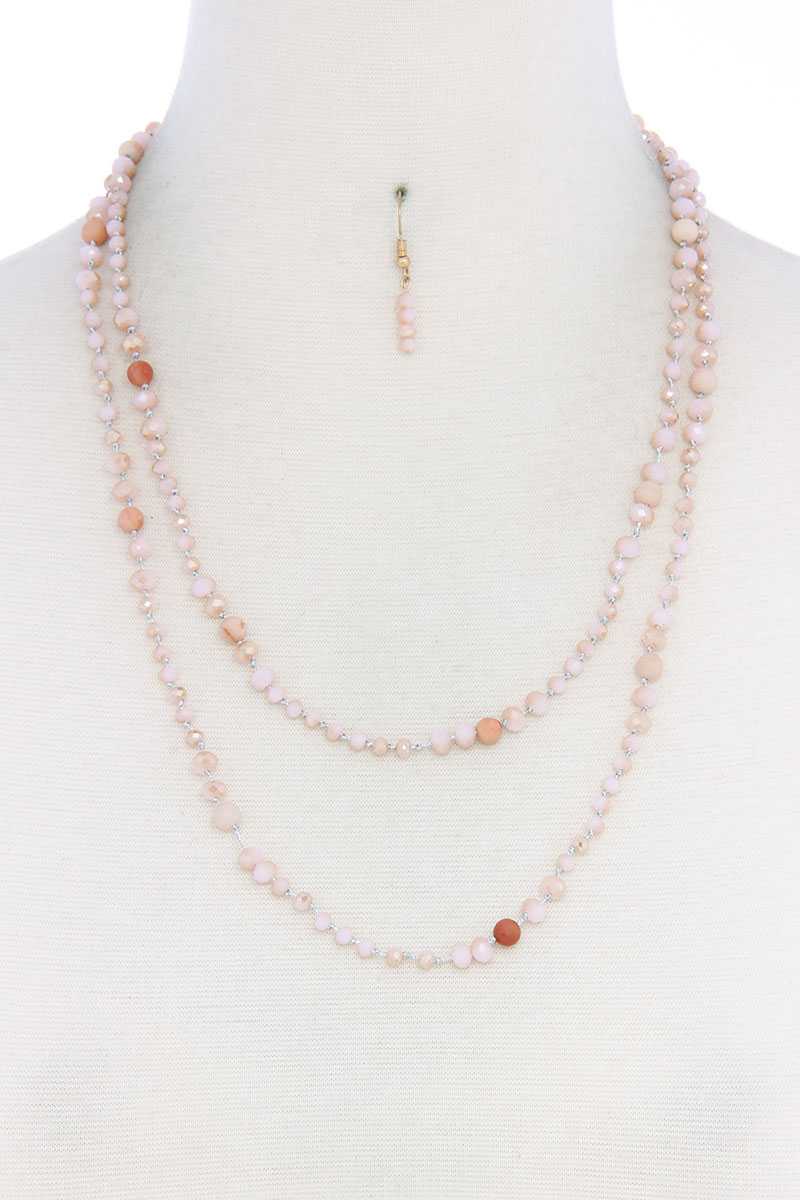 Beaded Fashion Long Necklace And Earring Set product image