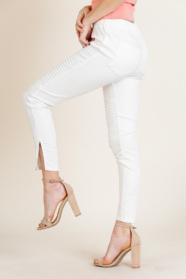 High Waist Skinny Moto Pant product image