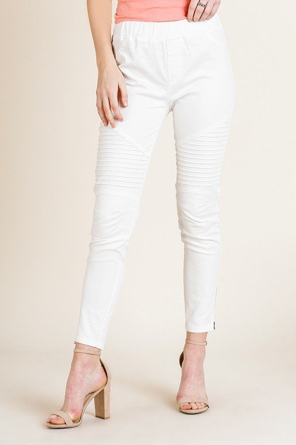 High Waist Skinny Moto Pant product image