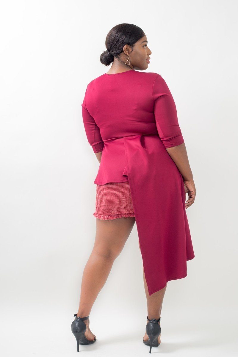 Plus Size Asymmetrical Plume Blouse product image