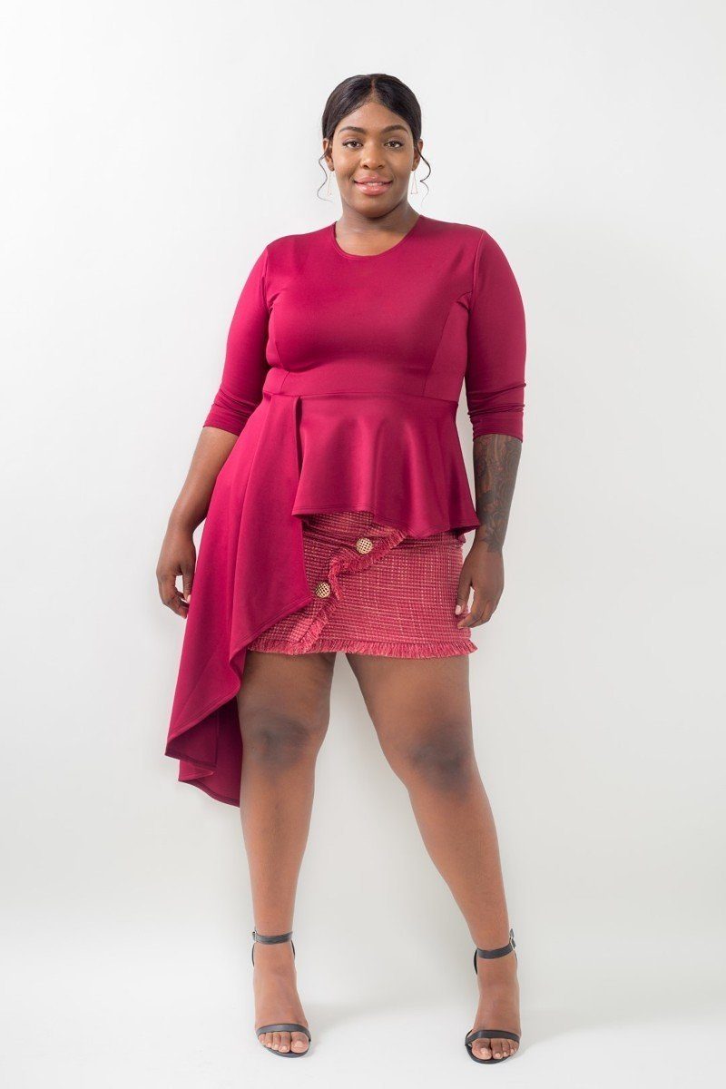 Plus Size Asymmetrical Plume Blouse product image