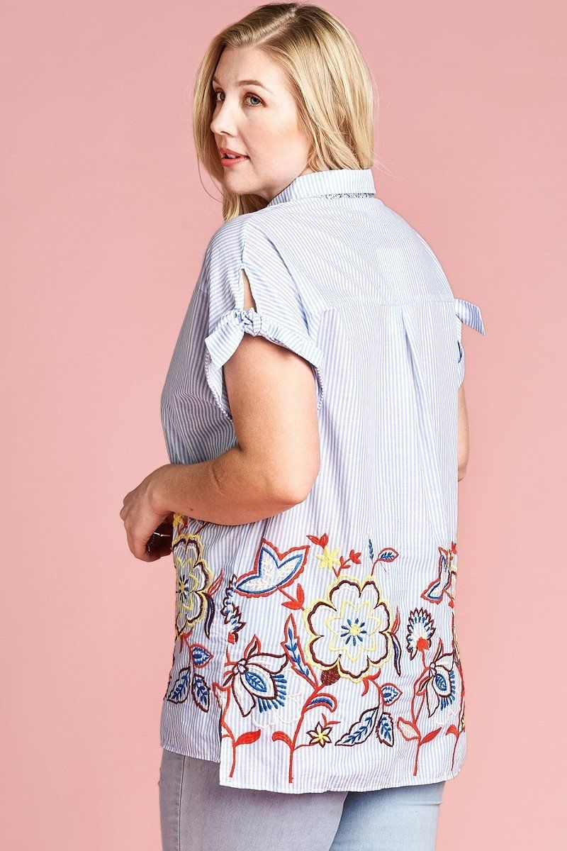 Striped Buttoned Down Collared Blouse product image