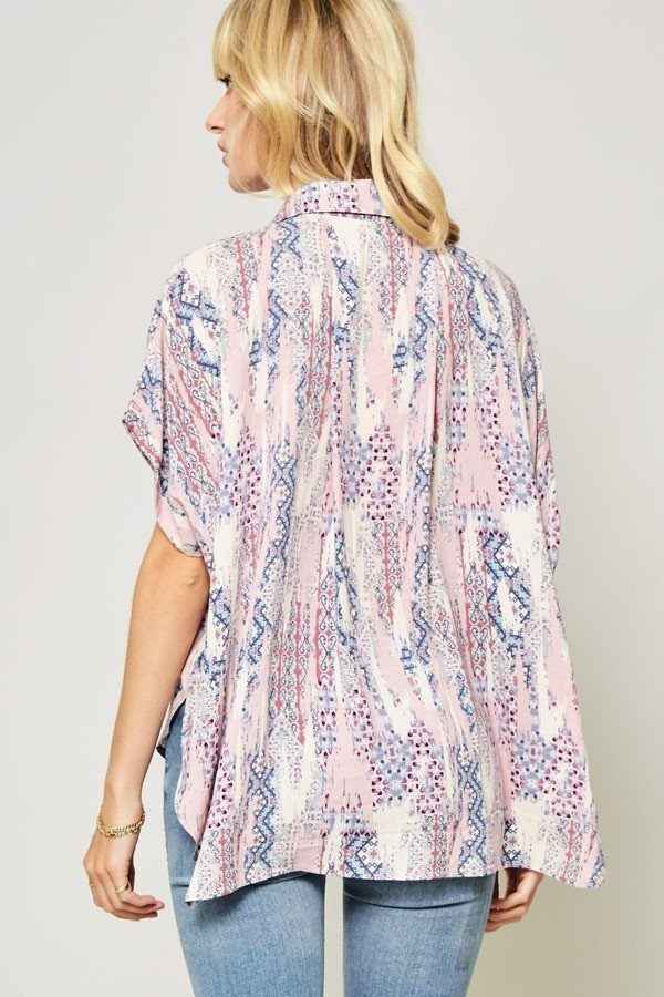 Ornately Patterned Woven Top Ornately Patterned Woven Top