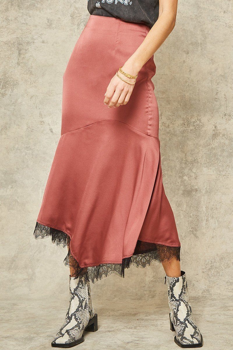 A Solid Woven Midi Skirt product image