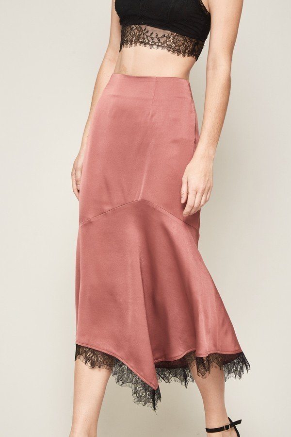 A Solid Woven Midi Skirt product image