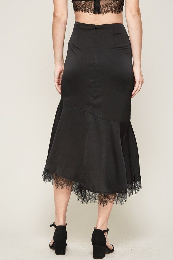 A Solid Woven Midi Skirt product image