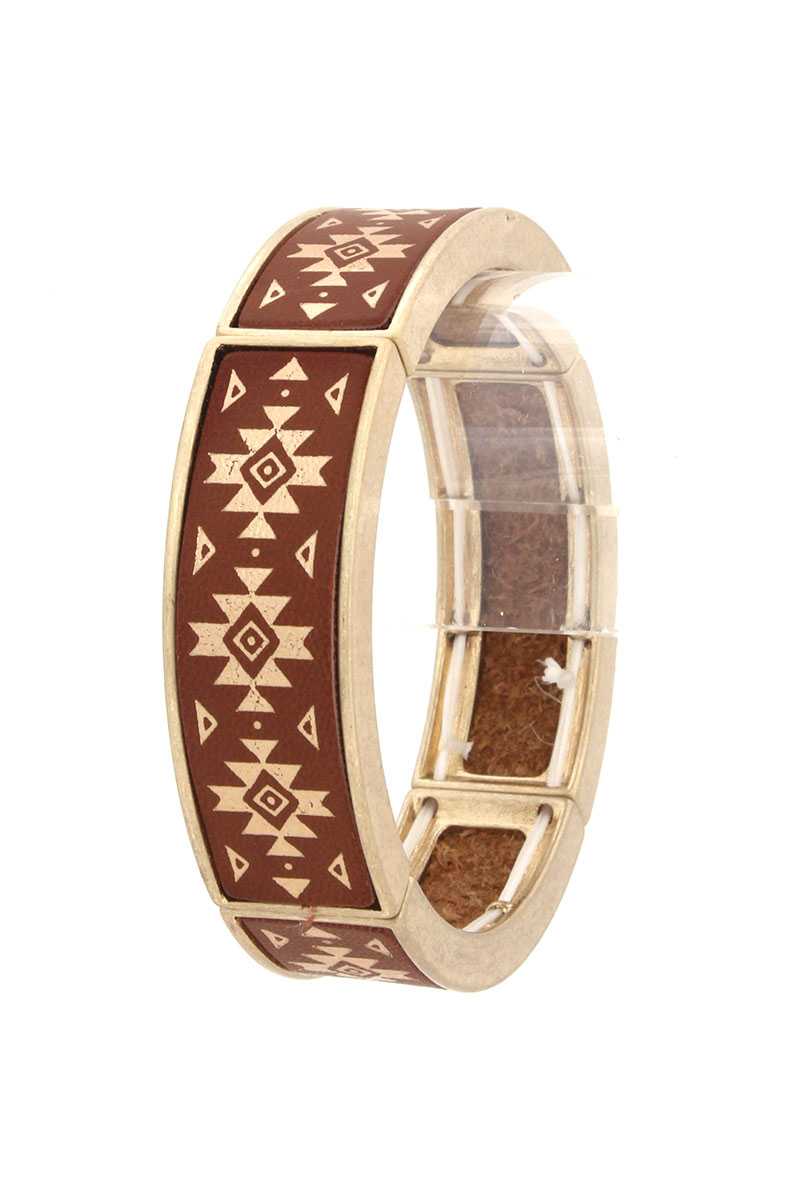 Aztec Pattern Metal Stretch Bracelet product image