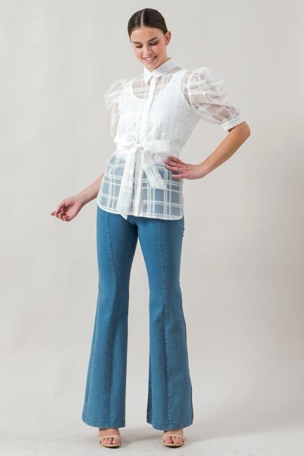 A See-thru Mini Length Organza Top product image
