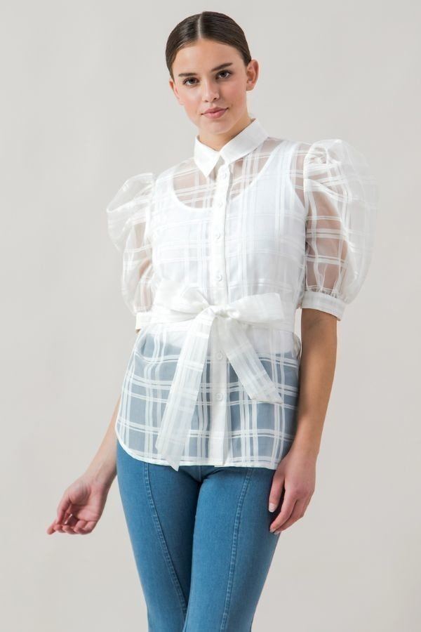 A See-thru Mini Length Organza Top product image
