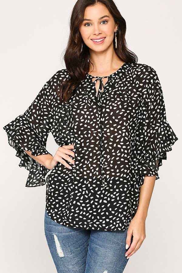 Leopard Printed Crepe Top Leopard Printed Crepe Top