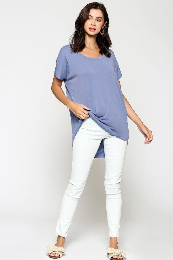 Scoop Neckline Cupro Solid Top product image