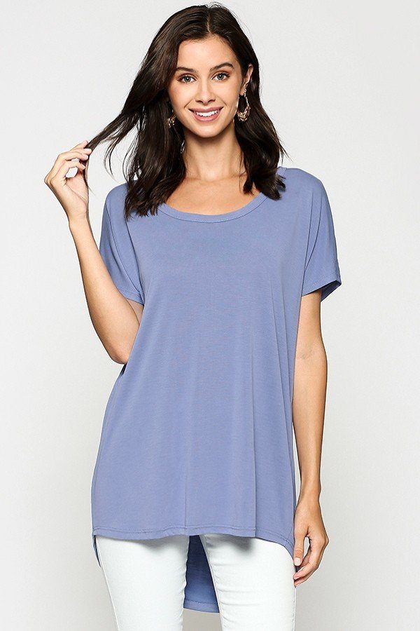 Scoop Neckline Cupro Solid Top product image
