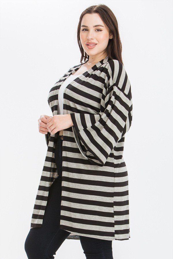 Striped, Cardigan With Kimono Style Sleeves product image