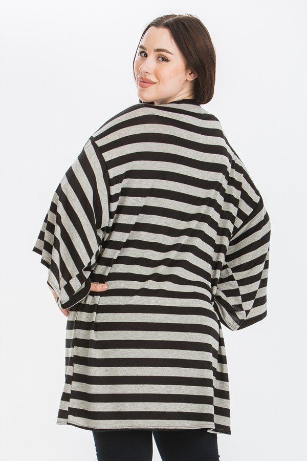 Striped, Cardigan With Kimono Style Sleeves product image