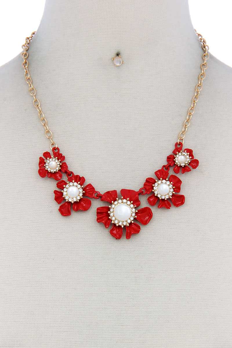 Floral Pearl Bead Necklace product image