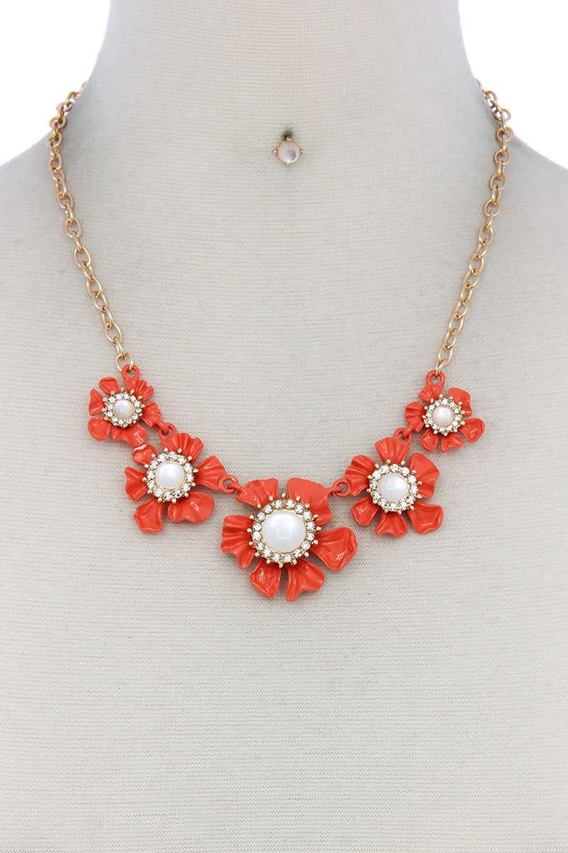 Floral Pearl Bead Necklace product image