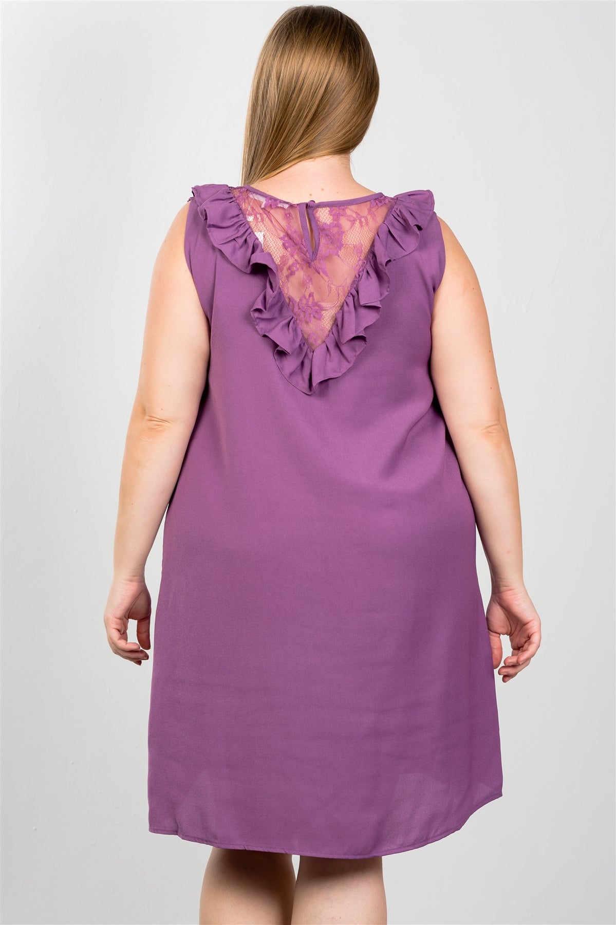 Plus Size Lace Insert Shift Midi Dress product image